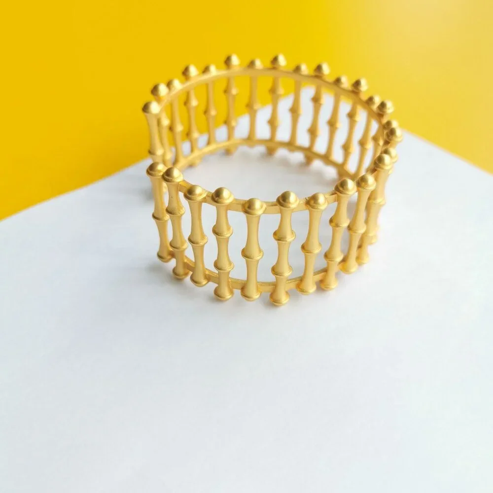 Bamboo Gold Cuff Bracelet by Julie Vos